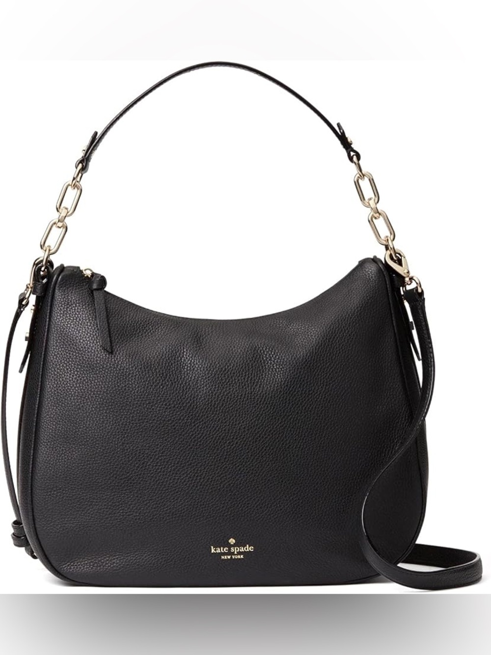 Kate Spade Mullberry Street Vivian Black Pebbled Leather Hobo Slouchy Bag